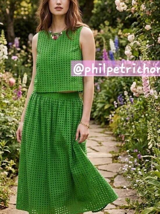 Kate Spade X Target Dresses & Skirts - Kate Spade New York x Target eyelet shell tank top green Skirt set xxs xs